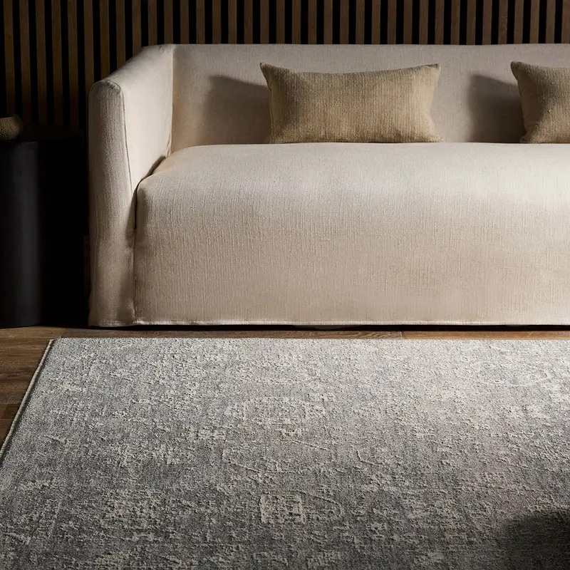 Oushak Rugs Vekhea VEK03 Lt. Grey - Grey & Lt. Blue - Blue Machine Made Rug