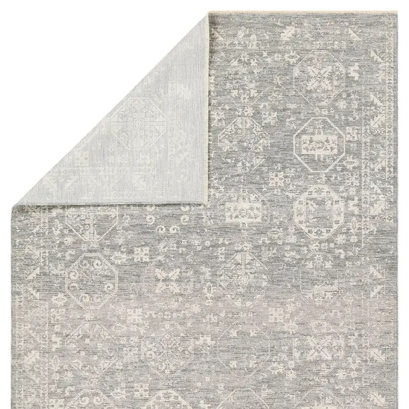 Oushak Rugs Vekhea VEK03 Lt. Grey - Grey & Lt. Blue - Blue Machine Made Rug