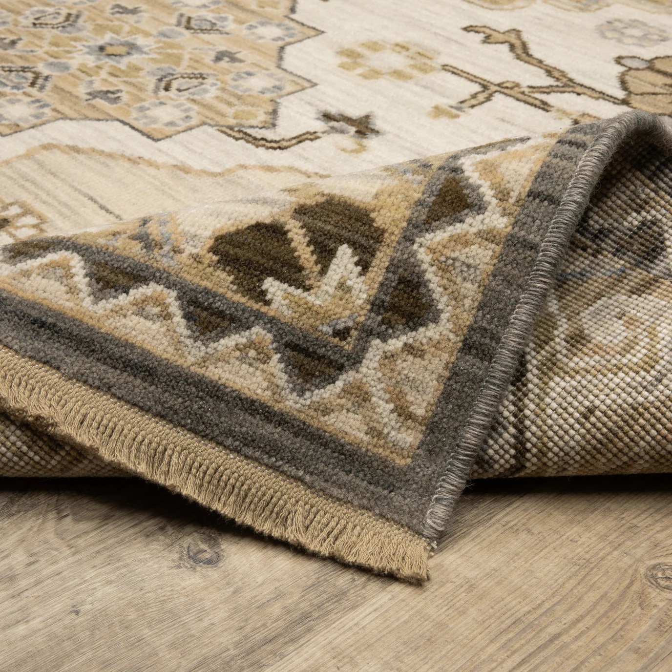 Oushak Rugs Acacia ACA03 Ivory - Beige & Camel - Taupe Machine Made Rug
