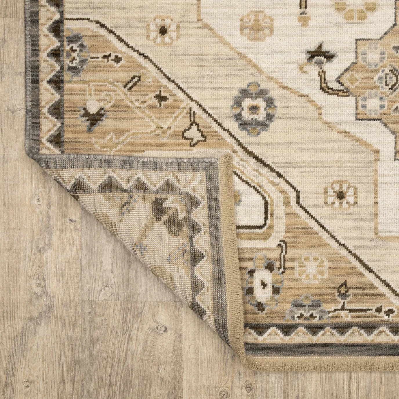 Oushak Rugs Acacia ACA03 Ivory - Beige & Camel - Taupe Machine Made Rug