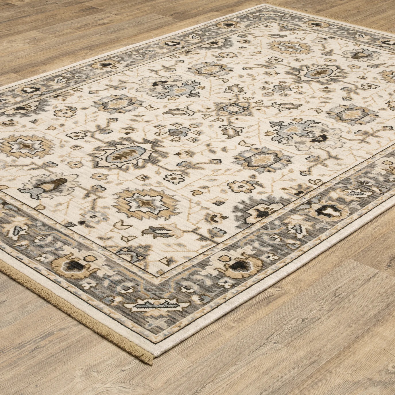 Oushak Rugs Acacia ACA06 Ivory - Beige Machine Made Rug