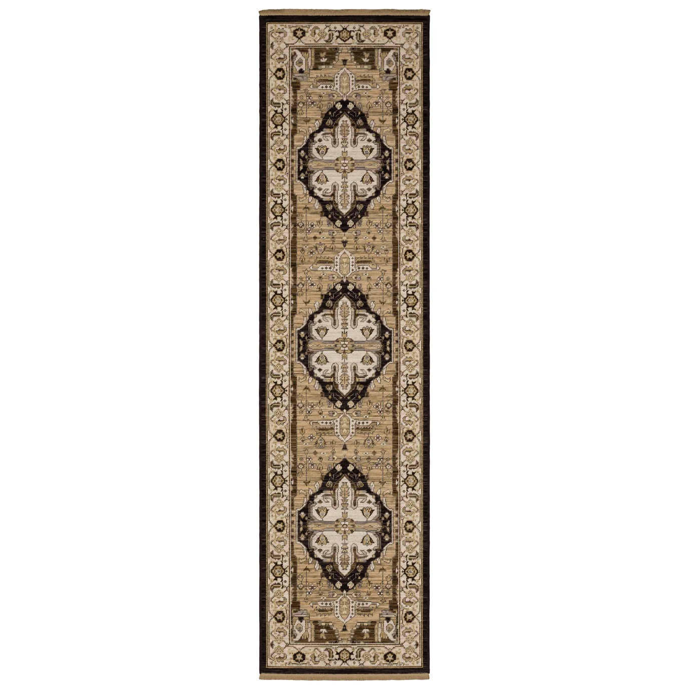 Oushak Rugs Acacia ACA08 Lt. Brown - Chocolate & Ivory - Beige Machine Made Rug