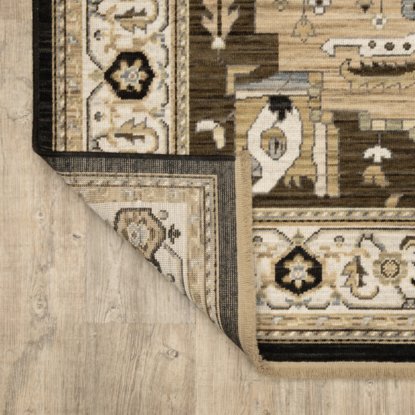 Oushak Rugs Acacia ACA08 Lt. Brown - Chocolate & Ivory - Beige Machine Made Rug