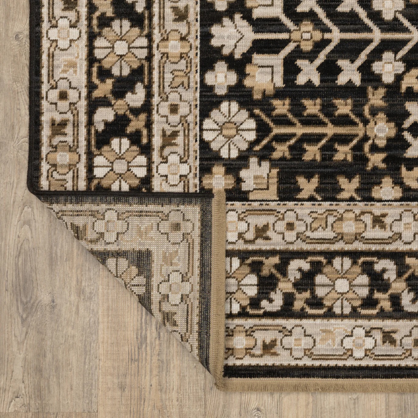 Oushak Rugs Acacia ACA10 Black - Charcoal Machine Made Rug