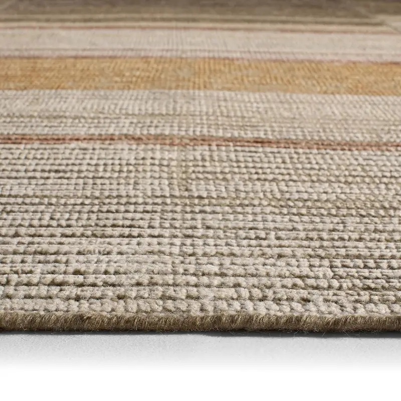 Contemporary Rugs & Transitional Rugs Bezem BEZ07 Lt. Brown - Chocolate & Camel - Taupe Hand Knotted Rug