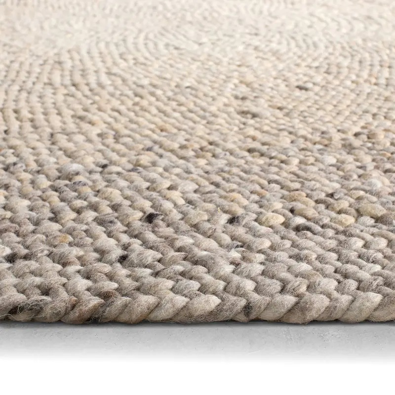 Octagon, Square & Round Rugs Woven Radius WRS01 Ivory - Beige & Lt. Brown - Chocolate Hand Woven Rug