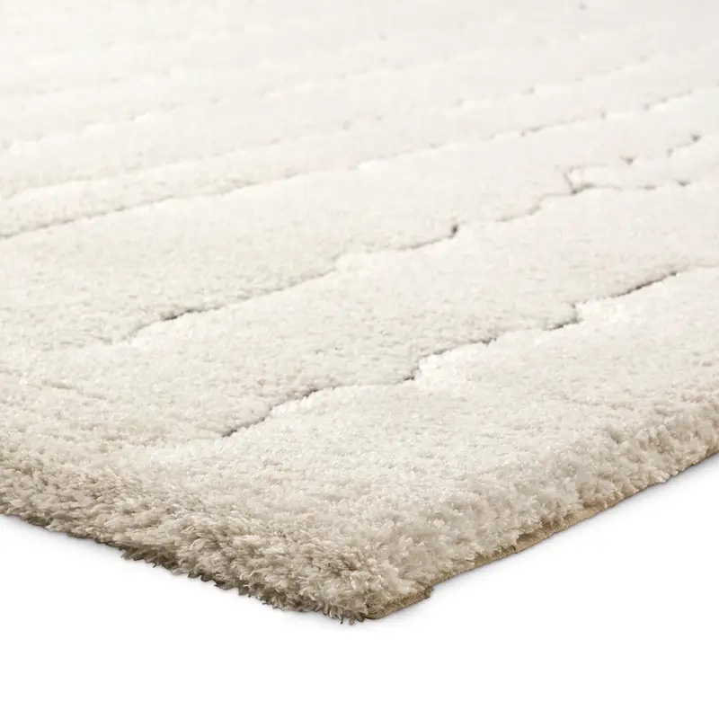 Casual Rugs & Solid Rugs Tazeka TAZ05 Ivory - Beige & Black - Charcoal Machine Made Rug
