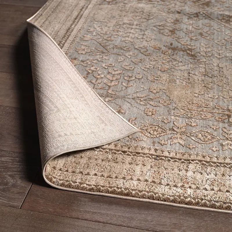 Antique Style Rugs Patterned Silence PSE01 Camel - Taupe Machine Made Rug