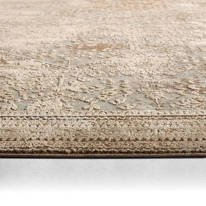 Antique Style Rugs Patterned Silence PSE01 Camel - Taupe Machine Made Rug