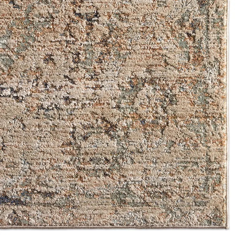 Antique Style Rugs Patterned Silence PSE02 Camel - Taupe & Lt. Brown - Chocolate Machine Made Rug