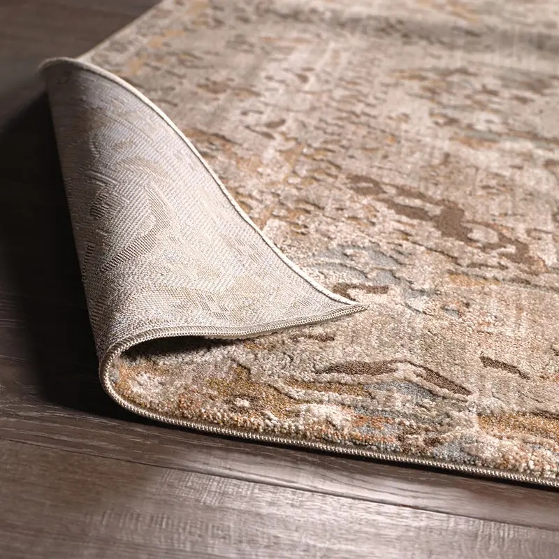 Antique Style Rugs Patterned Silence PSE03 Camel - Taupe Machine Made Rug