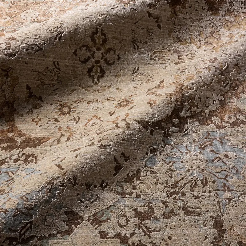 Antique Style Rugs Patterned Silence PSE03 Camel - Taupe Machine Made Rug