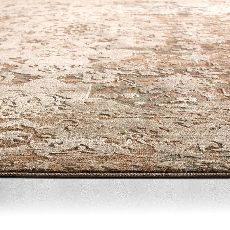 Antique Style Rugs Patterned Silence PSE03 Camel - Taupe Machine Made Rug