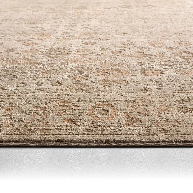 Antique Style Rugs Patterned Silence PSE05 Camel - Taupe Machine Made Rug