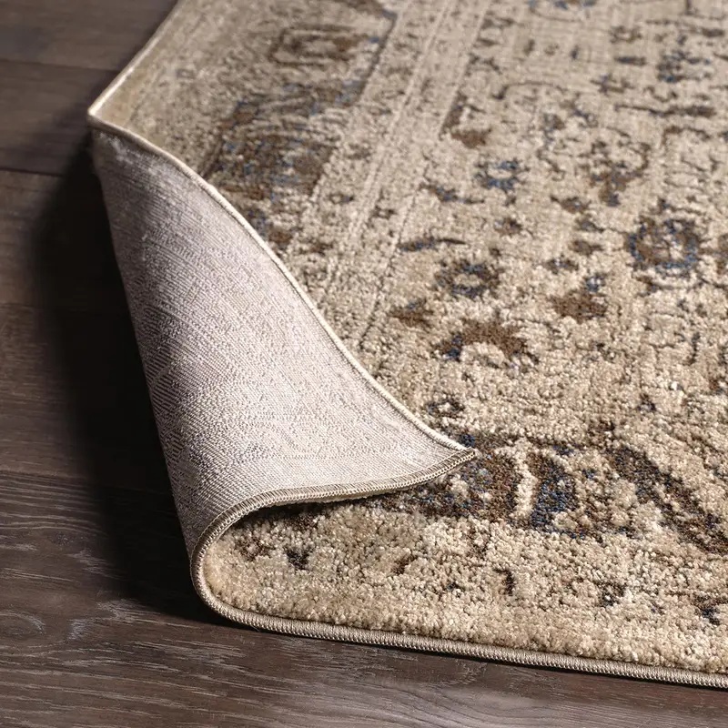 Antique Style Rugs Patterned Silence PSE07 Camel - Taupe & Lt. Brown - Chocolate Machine Made Rug