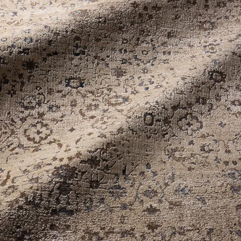 Antique Style Rugs Patterned Silence PSE07 Camel - Taupe & Lt. Brown - Chocolate Machine Made Rug