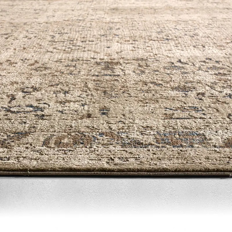 Antique Style Rugs Patterned Silence PSE07 Camel - Taupe & Lt. Brown - Chocolate Machine Made Rug