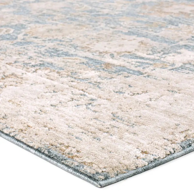 Traditional & Oriental Rugs Zarif ZAR01 Lt. Blue - Blue & Ivory - Beige Machine Made Rug