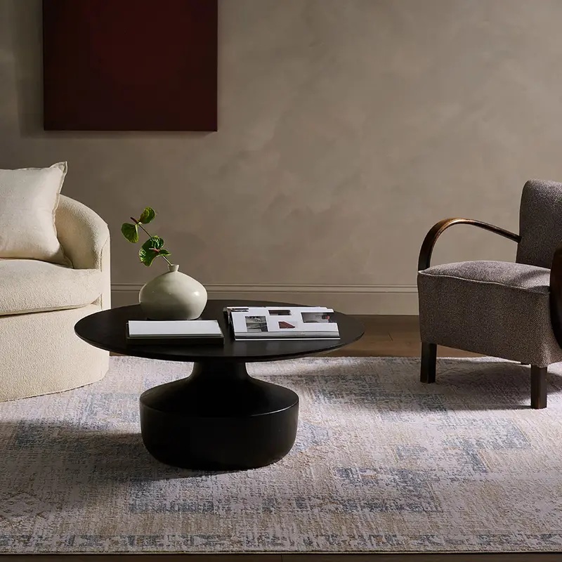 Traditional & Oriental Rugs Zarif ZAR06 Camel - Taupe & Lt. Blue - Blue Machine Made Rug