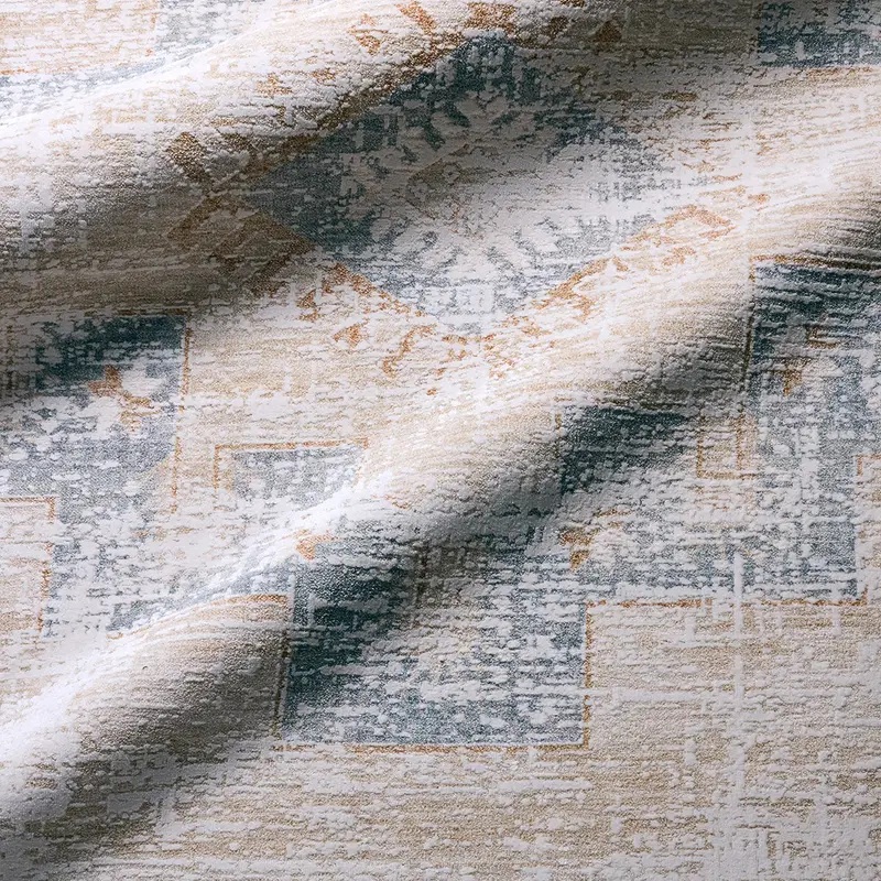 Traditional & Oriental Rugs Zarif ZAR06 Camel - Taupe & Lt. Blue - Blue Machine Made Rug