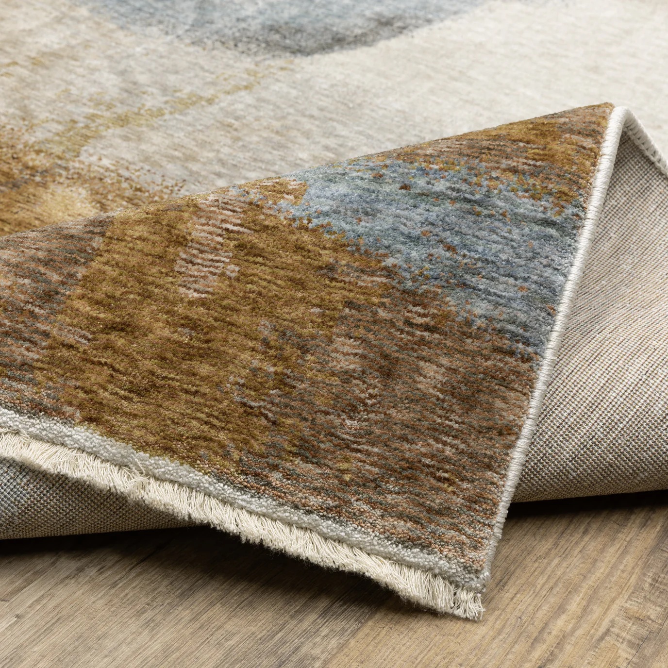 Contemporary Rugs & Transitional Rugs Hayden HAY09 Ivory - Beige & Camel - Taupe Machine Made Rug