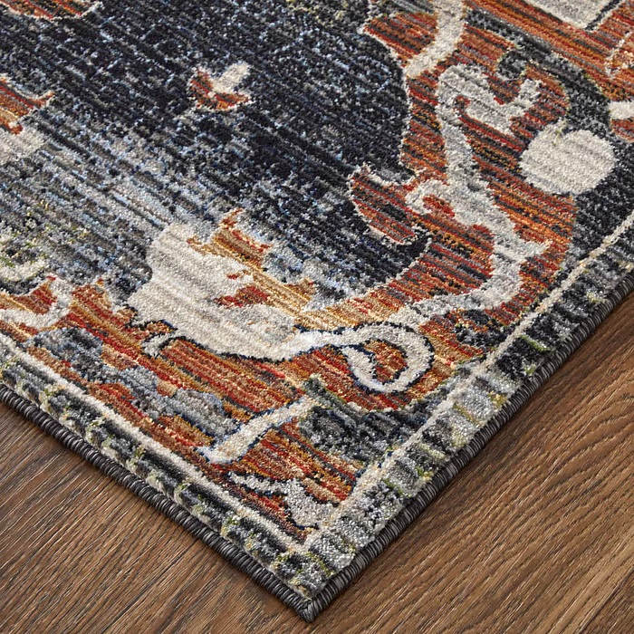 Oushak Rugs Melrose 39P2F Lt. Grey - Grey & Rust - Orange Machine Made Rug