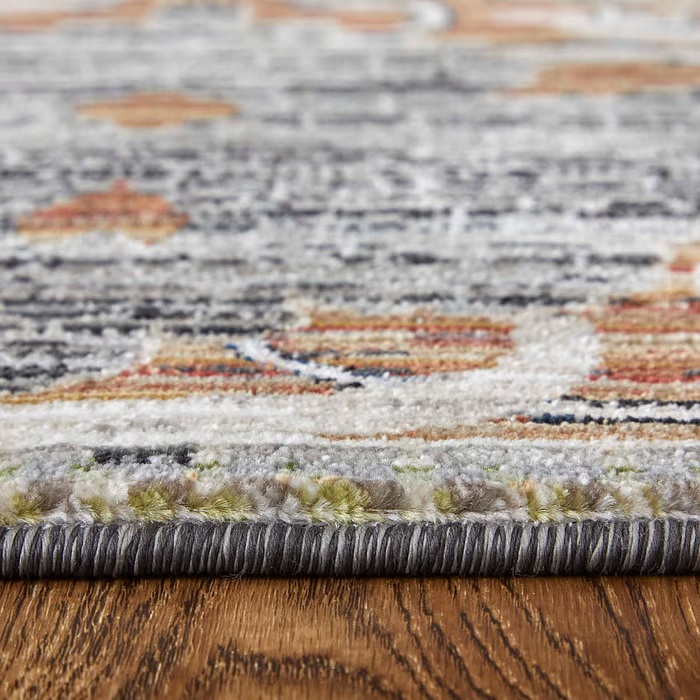 Oushak Rugs Melrose 39P2F Lt. Grey - Grey & Rust - Orange Machine Made Rug