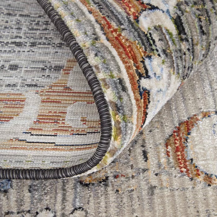Oushak Rugs Melrose 39P2F Lt. Grey - Grey & Rust - Orange Machine Made Rug