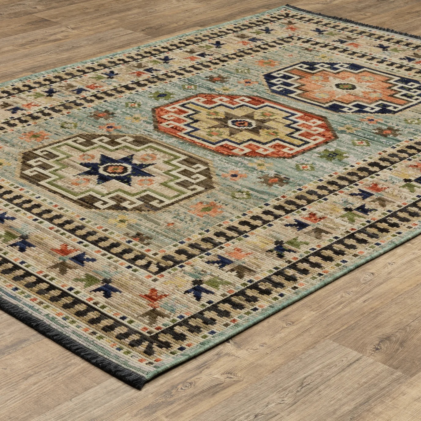 Traditional & Oriental Rugs Legacy LGY10 Lt. Blue - Blue & Ivory - Beige Machine Made Rug
