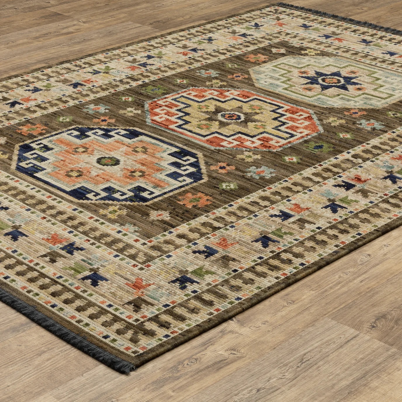 Antique Style Rugs Legacy LGY09 Lt. Brown - Chocolate & Ivory - Beige Machine Made Rug