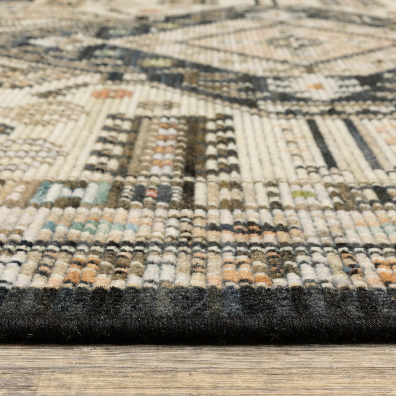 Antique Style Rugs Legacy LGY03 Black - Charcoal & Ivory - Beige Machine Made Rug