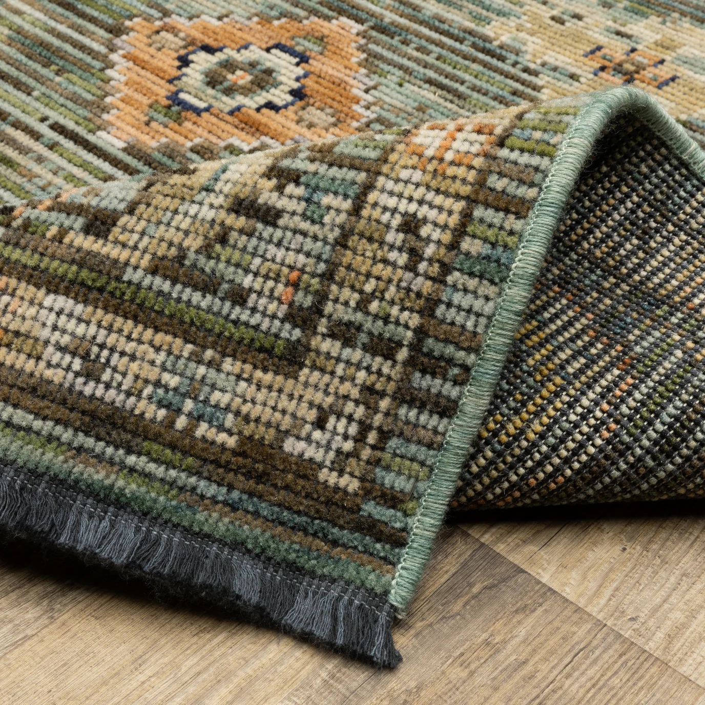 Antique Style Rugs Legacy LGY12 Green Machine Made Rug