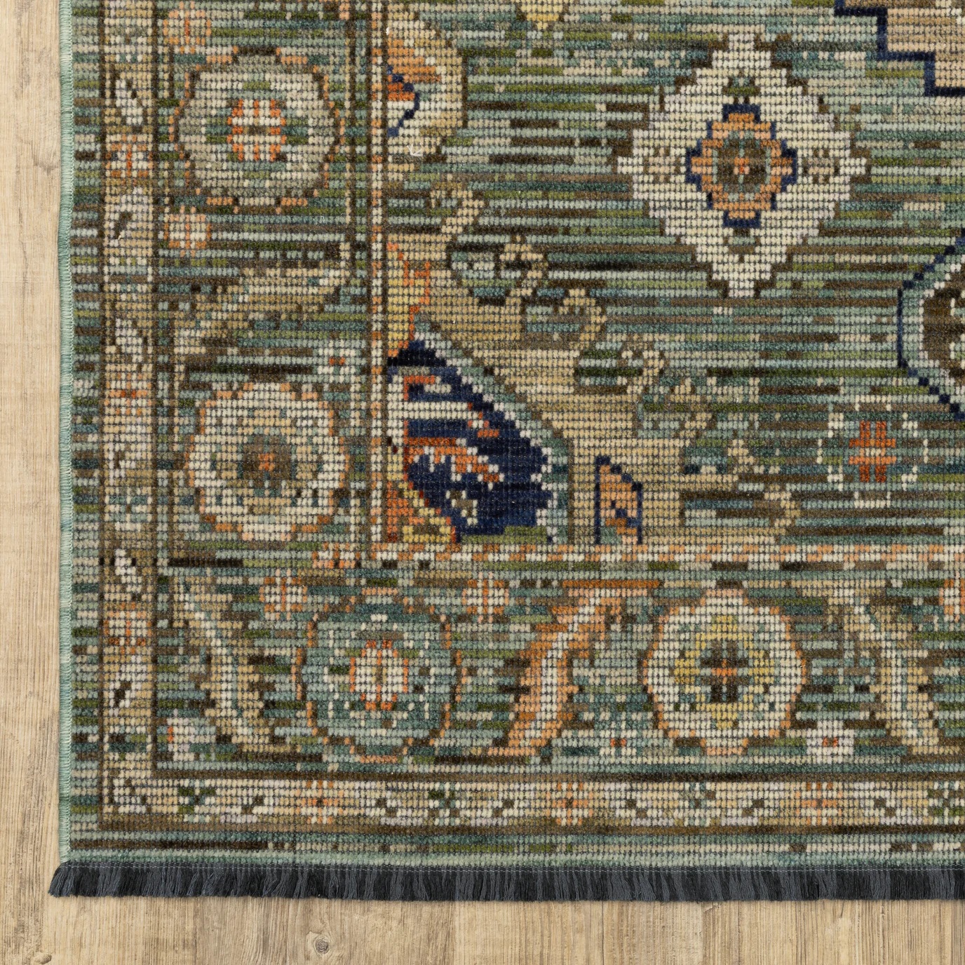 Antique Style Rugs Legacy LGY12 Green Machine Made Rug
