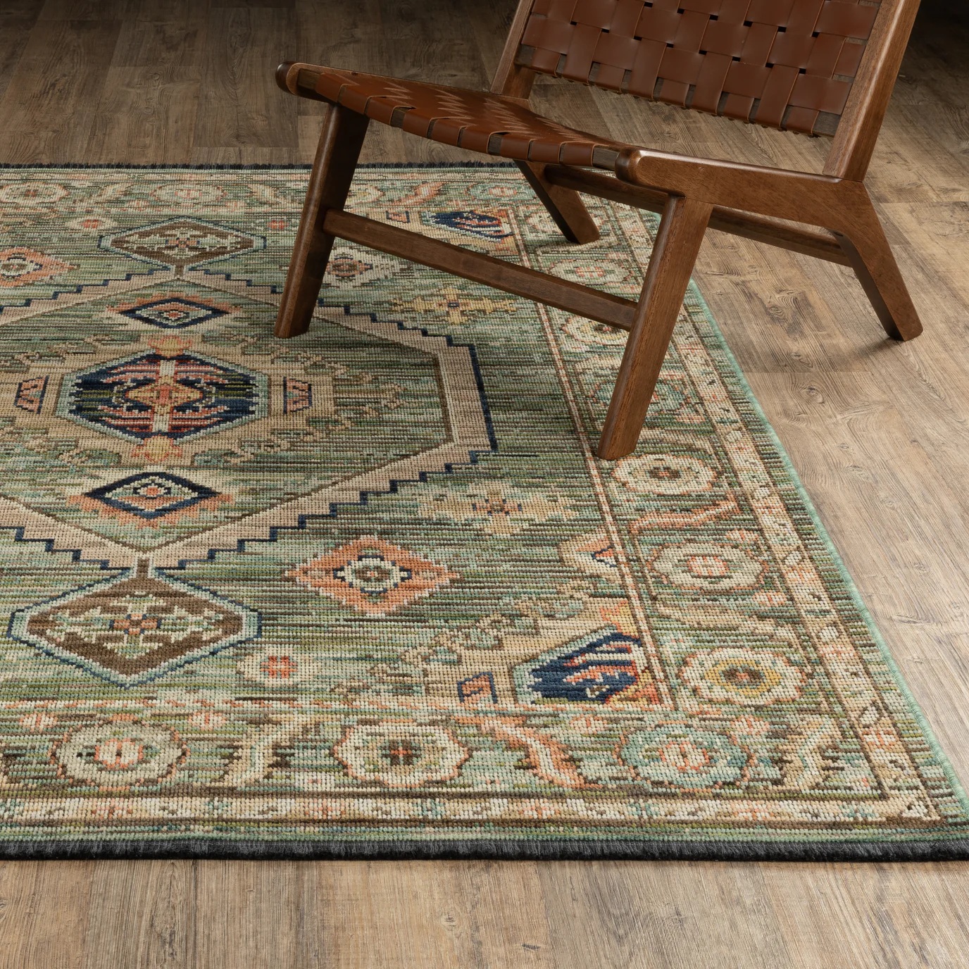 Antique Style Rugs Legacy LGY12 Green Machine Made Rug