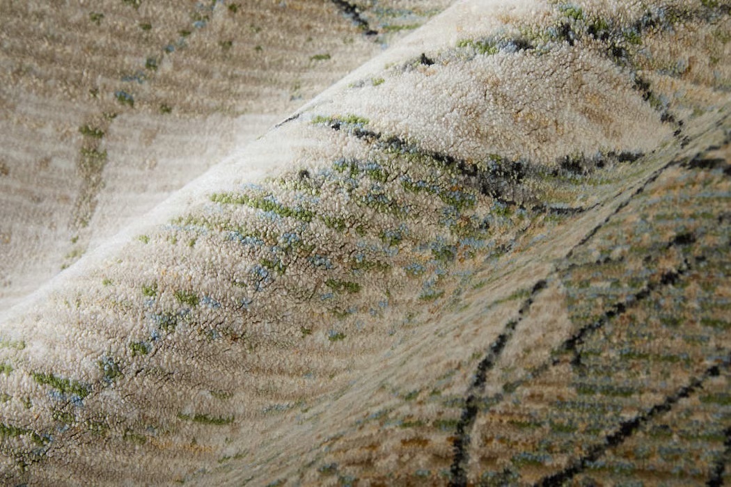 Contemporary Rugs & Transitional Rugs Sonora 39U8F Green/Cream Green & Ivory - Beige Machine Made Rug