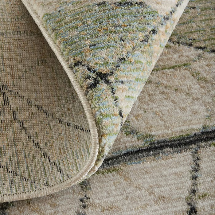 Contemporary Rugs & Transitional Rugs Sonora 39U8F Green/Cream Green & Ivory - Beige Machine Made Rug