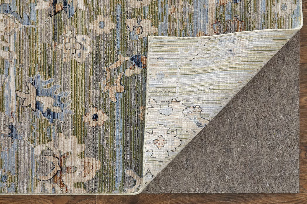 Oushak Rugs Melrose 39P3F Green/Ivory Green & Ivory - Beige Machine Made Rug