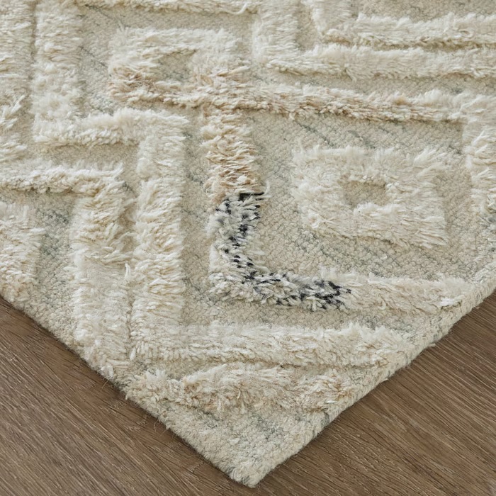 Casual Rugs & Solid Rugs Anica 8004F Ivory/Blue Ivory - Beige & Lt. Blue - Blue Hand Tufted Rug