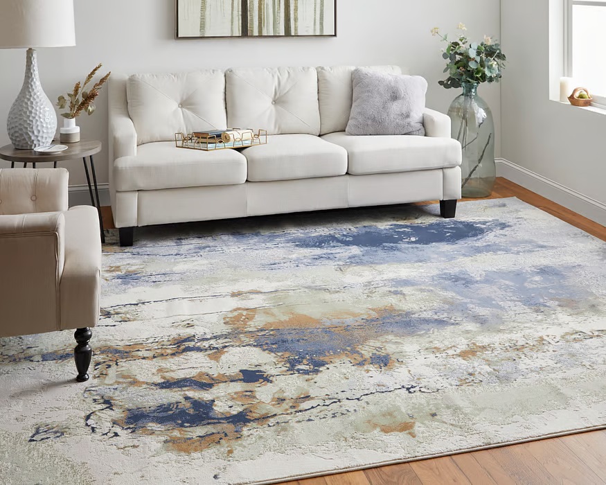 Contemporary Rugs & Transitional Rugs Clio 39K1F Blue/Ivory Lt. Blue - Blue & Multi Machine Made Rug