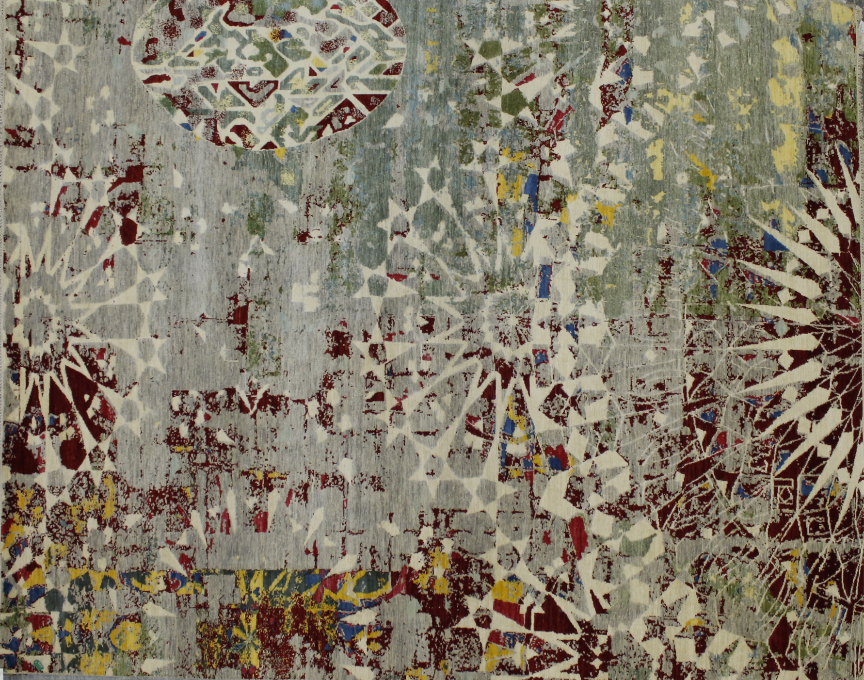 Contemporary Rugs & Transitional Rugs Jankat 022428 Lt. Grey - Grey & Multi Hand Knotted Rug