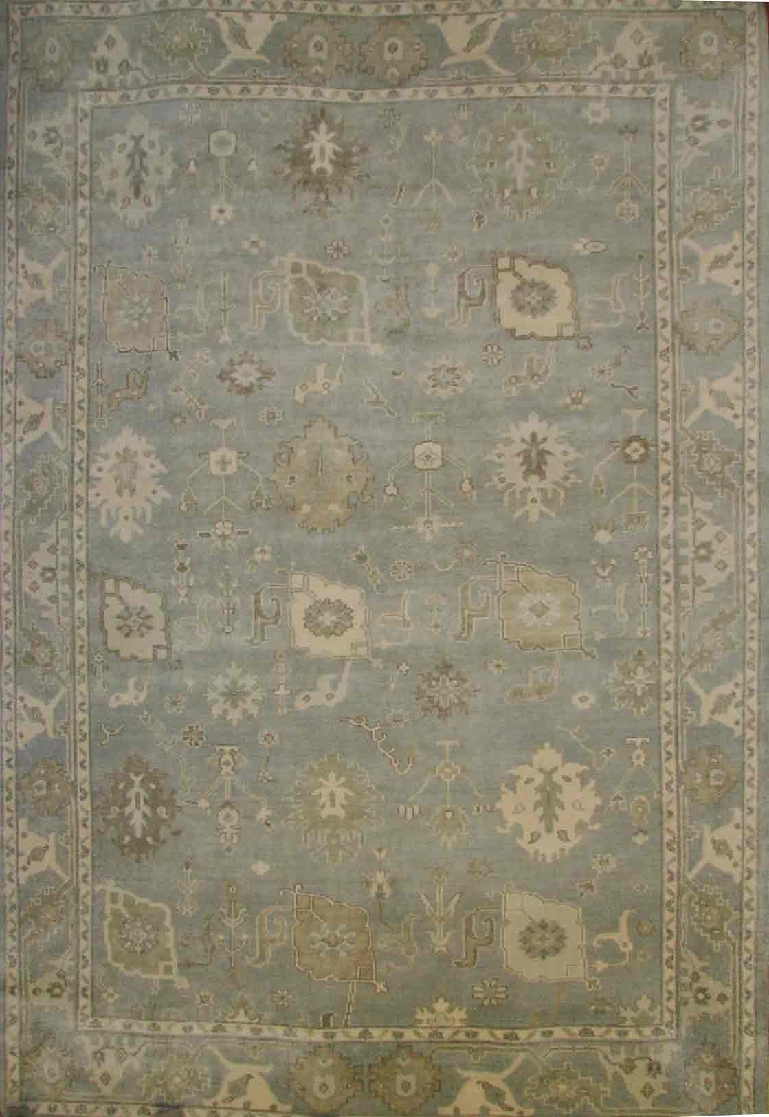 Oushak Rugs F.T.KNOT 17926 Lt. Blue - Blue Hand Knotted Rug