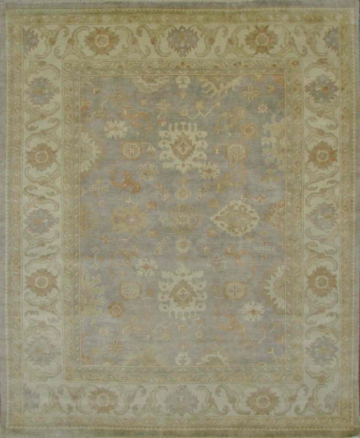 Oushak Rugs TURK-2 18211 Lt. Grey - Grey & Ivory - Beige Hand Knotted Rug