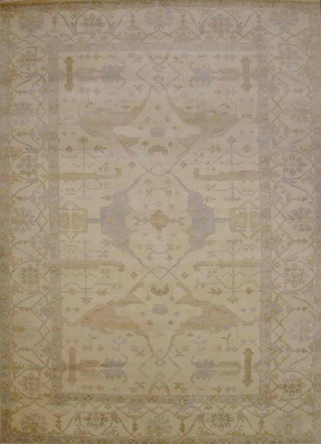 Oushak Rugs TURK-2 19200 Ivory - Beige Hand Knotted Rug