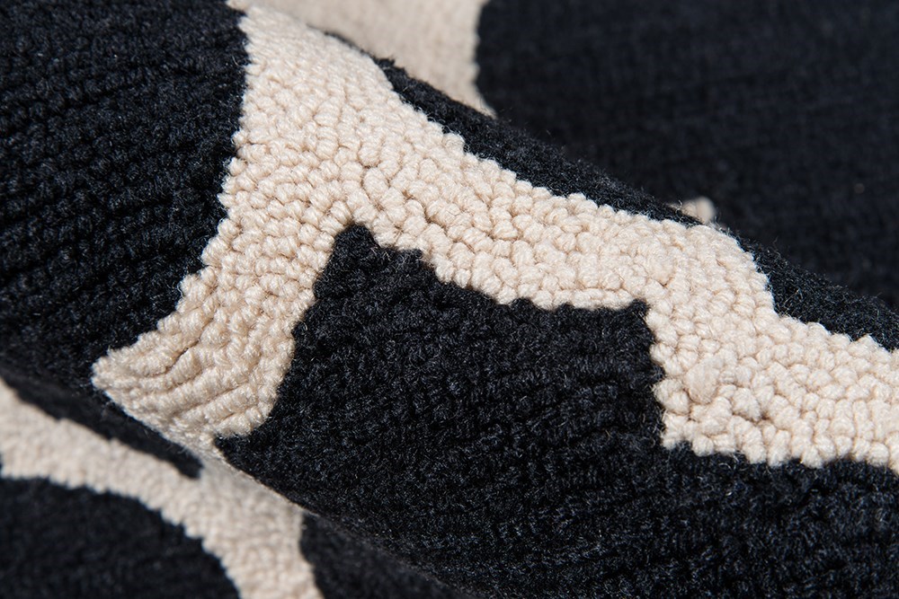 Contemporary Rugs & Transitional Rugs GEO GEO-04BLK Black - Charcoal & Ivory - Beige Hand Tufted Rug