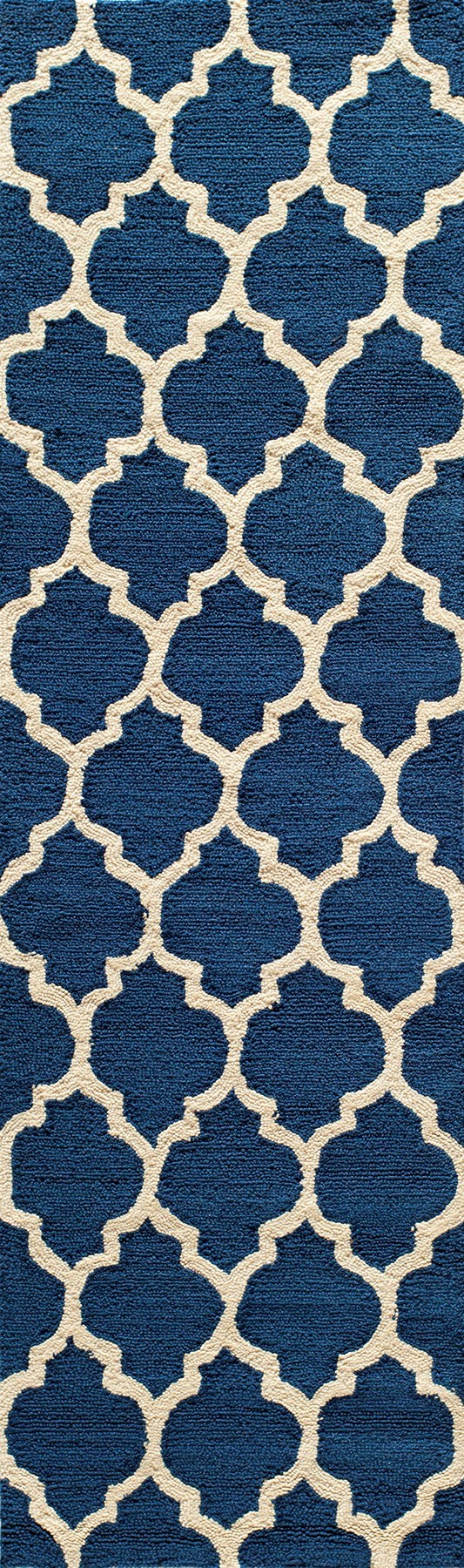 Contemporary Rugs & Transitional Rugs GEO GEO-04NVY Medium Blue - Navy & Ivory - Beige Hand Tufted Rug