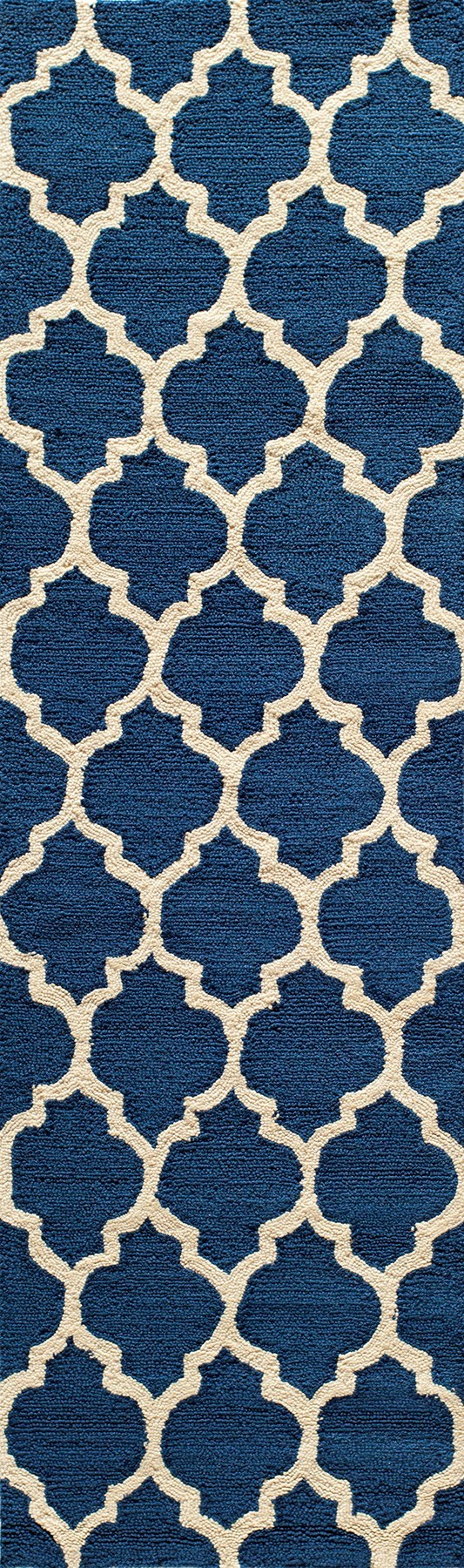 Contemporary & Transitional Rugs GEO GEO-04NVY Medium Blue - Navy & Ivory - Beige Hand Tufted Rug