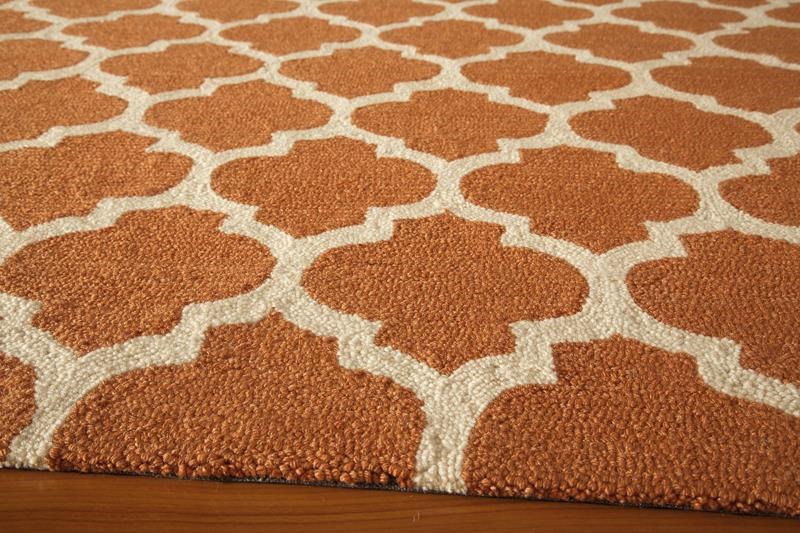 Contemporary Rugs & Transitional Rugs GEO GEO-04PUM Rust - Orange & Ivory - Beige Hand Tufted Rug