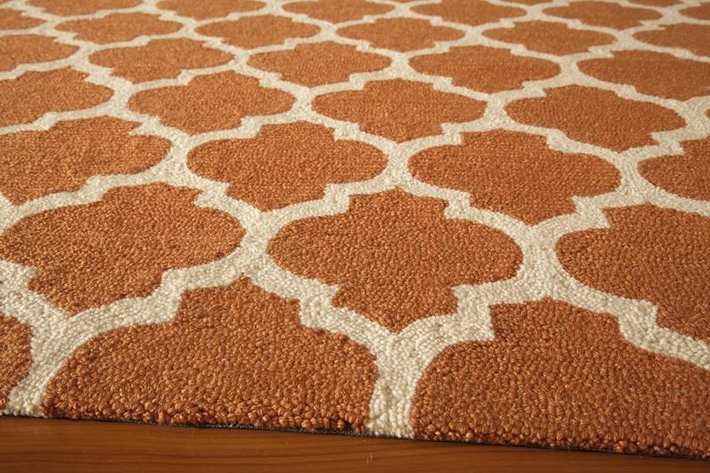 Contemporary & Transitional Rugs GEO GEO-04PUM Rust - Orange & Ivory - Beige Hand Tufted Rug