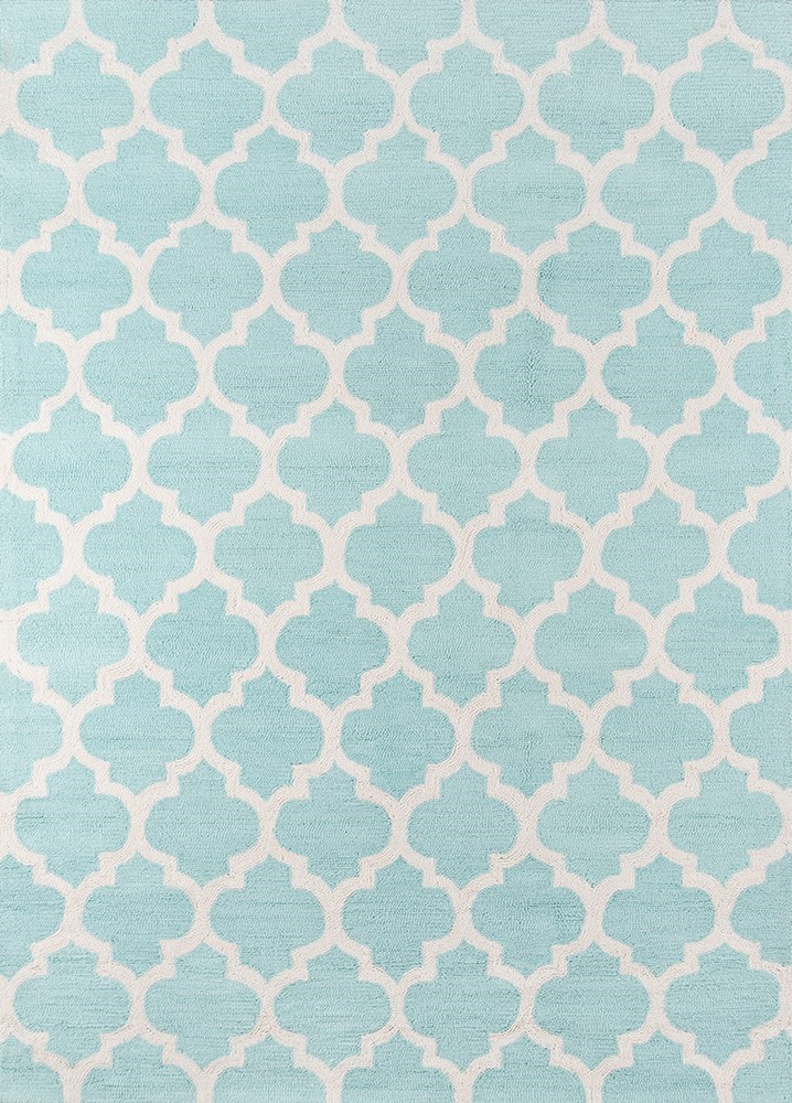 Contemporary & Transitional Rugs GEO GEO-04SKB Aqua - Lt.Green & Ivory - Beige Hand Tufted Rug