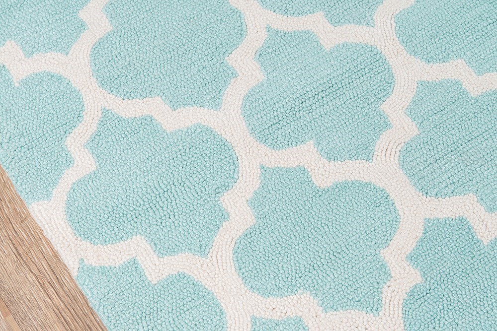 Contemporary & Transitional Rugs GEO GEO-04SKB Aqua - Lt.Green & Ivory - Beige Hand Tufted Rug